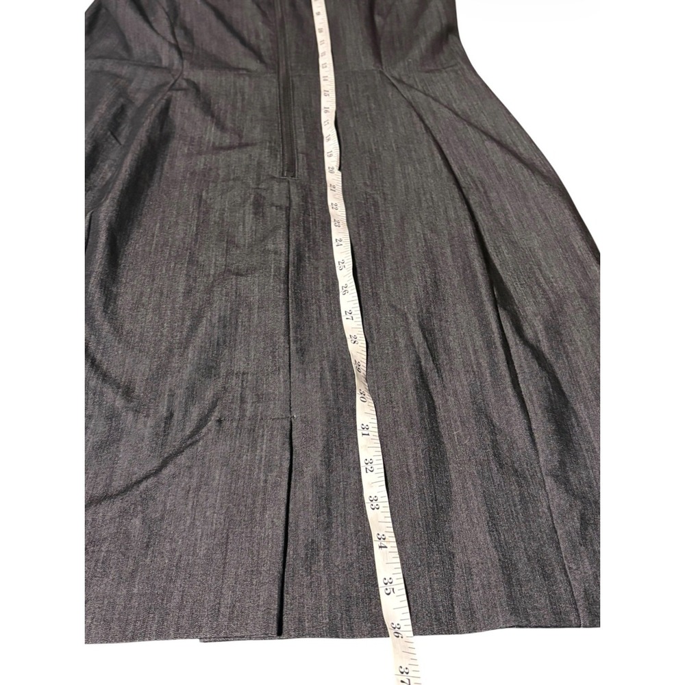 Calvin Klein Dark Charcoal Chambray Sleeveless Sheath Dress Business Sz 12P - Picture 10 of 10